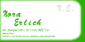 nora erlich business card